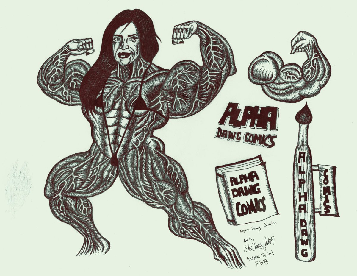 artzilla07's tweet photo. Sketch of @AlphaDawgComics featuring Andrea Thiel FBB ✍️🖌🖼🖼🏋‍♀️💪 https://t.co/Pk6Ch8qzdS