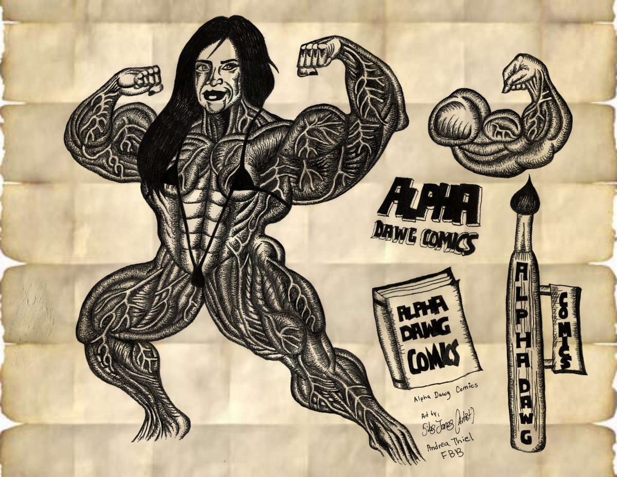 artzilla07's tweet photo. Sketch of @AlphaDawgComics featuring Andrea Thiel FBB ✍️🖌🖼🖼🏋‍♀️💪 https://t.co/Pk6Ch8qzdS