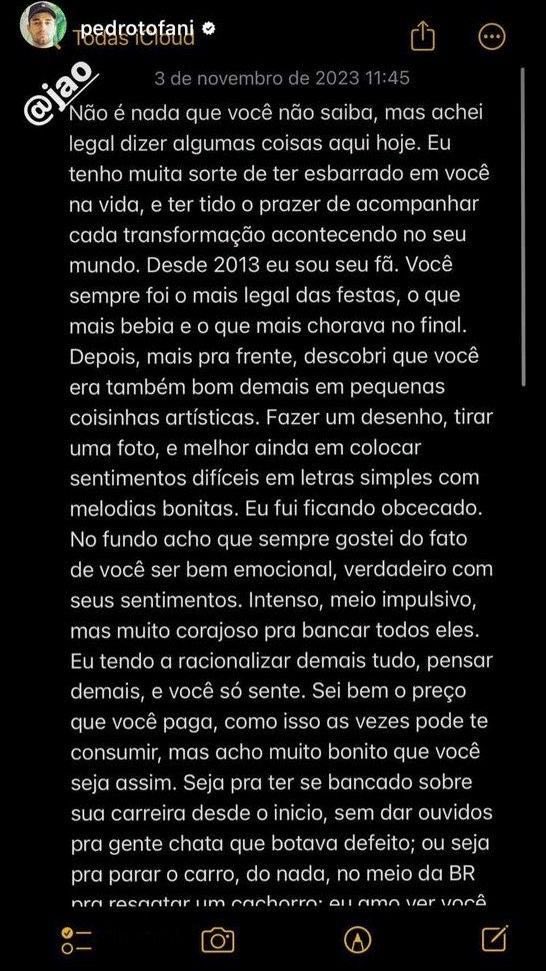 tofanismo's tweet photo. tudo que o pedro escreve sobre o jão é um tópico sensível pra mim https://t.co/3djvrzwFT6