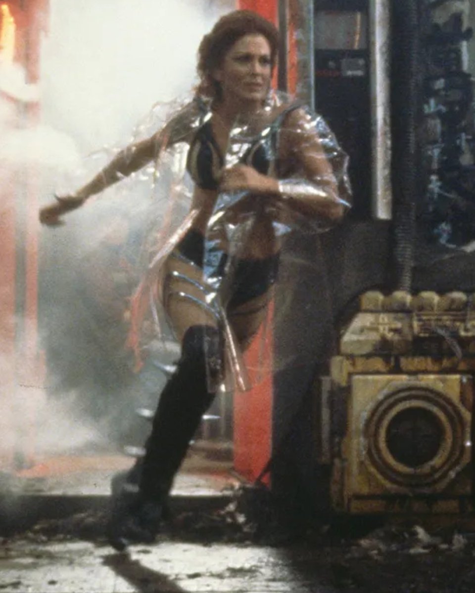 scifried's tweet photo. Blade Runner's clear raincoats: Zhora in 2019 and Joi in 2049 https://t.co/GRylWKZmPD