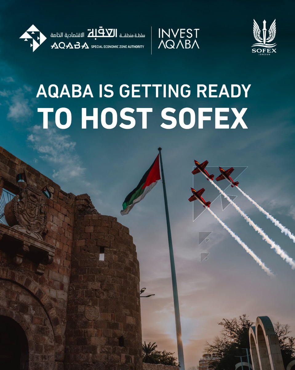 ASEZA2001's tweet photo. Aqaba is getting ready to host #SOFEX2026 from 27 to 29 October, bringing together decision-makers, delegations and companies across the defence and security sectors while reinforcing Aqaba’s position as a destination for major international events. #AQABA https://t.co/A1X8kyDhNv