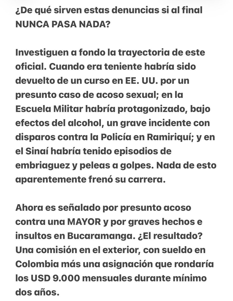 Edwardg1vk's tweet photo. @zuletalleras señor periodista admiro su trabajo por favor revisar este caso del teniente coronel Rodríguez Lemus sammmy ex comandante ex edecán de presidente petro, tuvo especial en caracol y ejército no se ha pronunciado. https://t.co/fkeBMne9dd