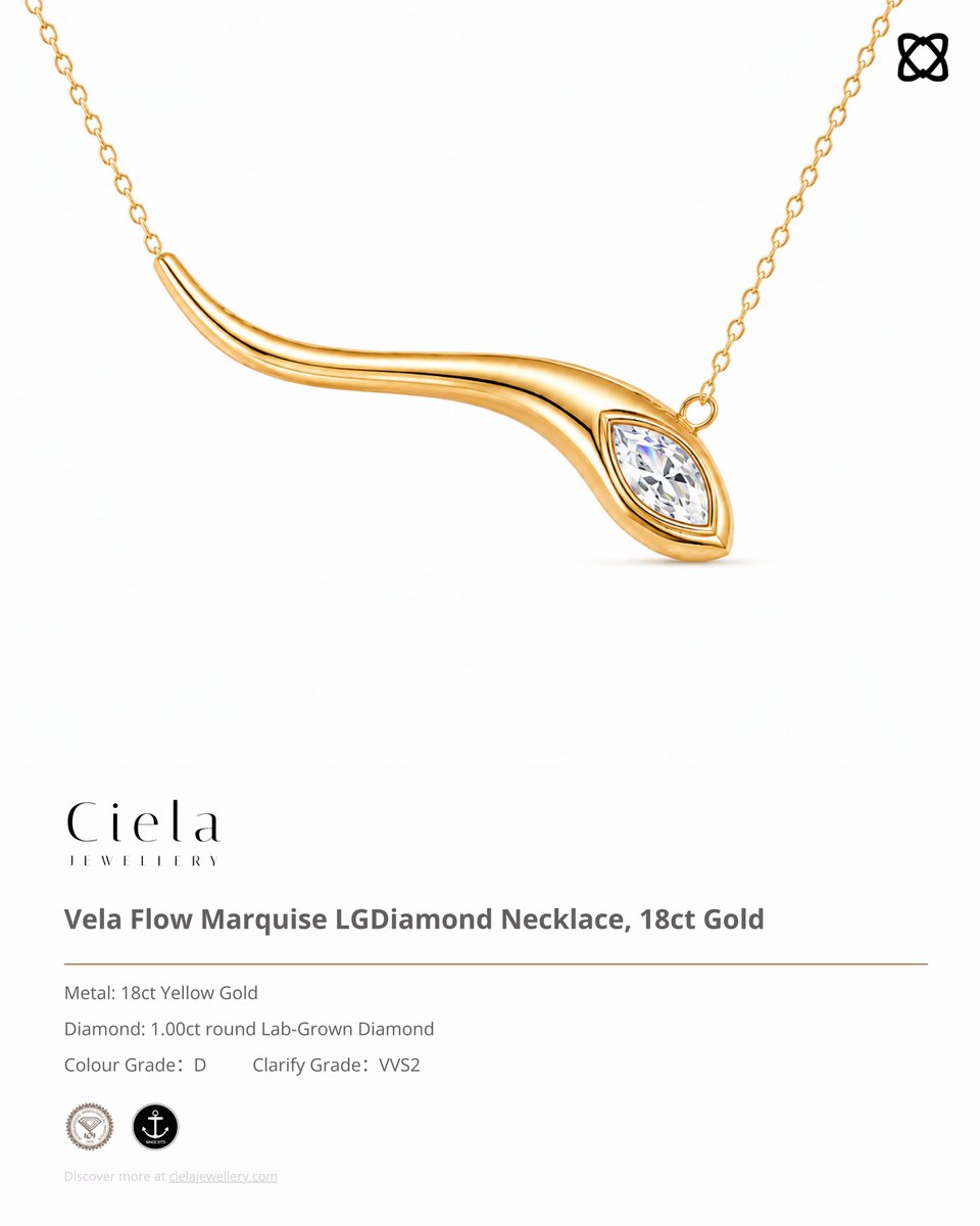 CielaJewellery's tweet photo. Sculpted in gold. Defined by light.

Vela Flow — a fluid 18ct gold silhouette set with a 1.00ct D–VVS2 marquise lab-grown diamond.

Made to order by CIELA.

https://t.co/BSSwgc2TTv

#CIELAJewellery #VelaFlow #MarquiseDiamond #18ctGold #FineJewellery https://t.co/SiiAjcQHk5