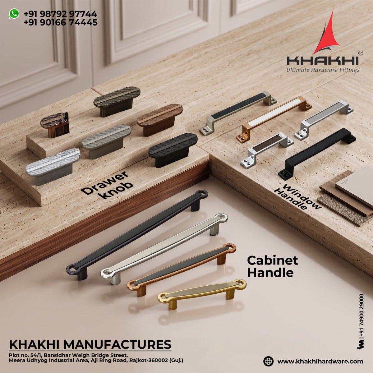 ibais_hardware's tweet photo. KHAKHI MANUFACTURES | Rajkot π’
CABINET HANDLE / HARDWARE FITTINGS
Mr. Atul Vachhani - +91 90166 74445
WhatsApp: https://t.co/pB3peybOq7
.
#KhakhiManufactures #CabinetHandle #DrawerKnob #WindowHandle #FurnitureHardware #HardwareFittings #ArchitecturalHardware #FurnitureFittings https://t.co/MC4pyniPls