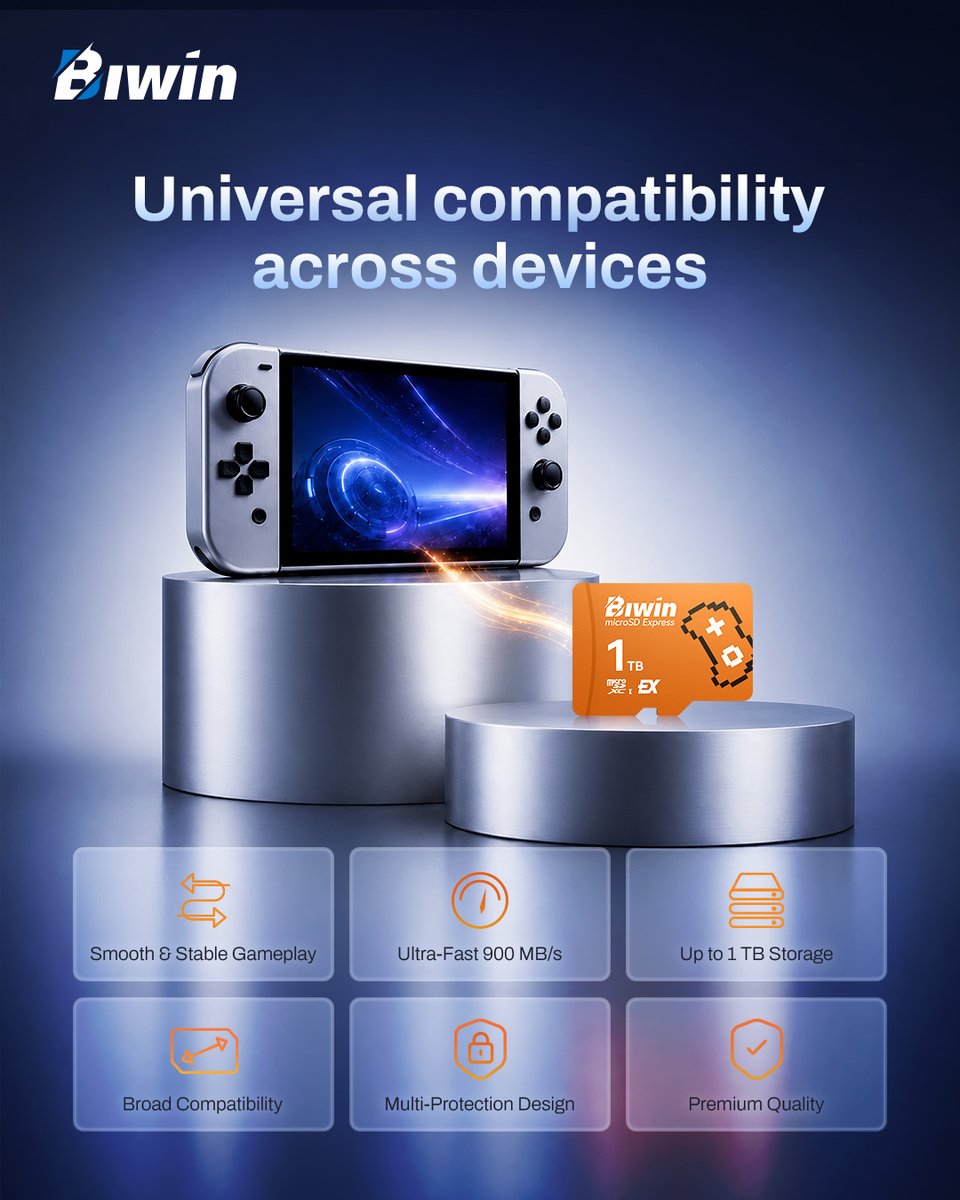biwin_tech's tweet photo. Need more speed and space?
Amber ME300 delivers up to 900 MB/s read, 800 MB/s write, and up to 1 TB capacity.
#Biwin #ME300 #memorycard https://t.co/7bPAVElBgl