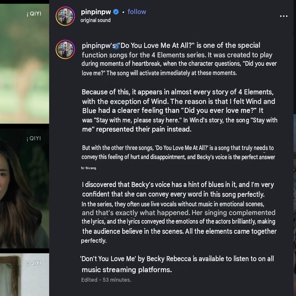 whateve65011678's tweet photo. Aww P'Pinpin (song composer) IG post explaining about "Don't You Love Me" OST and why he chose Becky to sing it. 🤧❤️

"Her singing complemented the lyrics, and the lyrics conveyed the emotions of the actors brilliantly, making the audience believe in the scenes."

#Beckysangels https://t.co/YmcAP7DEva