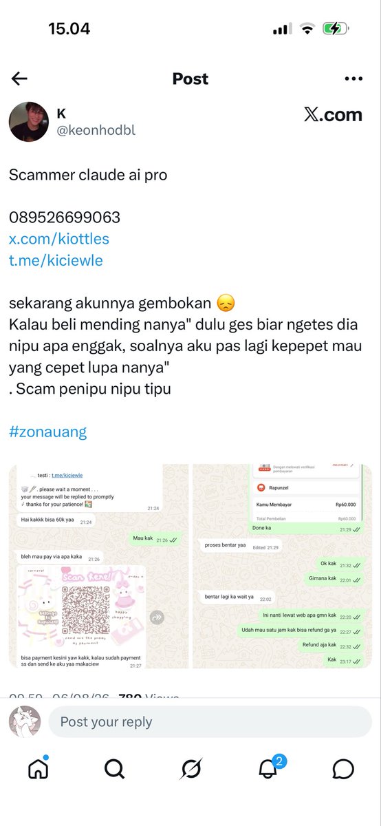 yourcutefinds's tweet photo. @madeonly4youu inii kak, dia nomornya ganti ganti tp qrisnya sama, di aku chatnya udah dia hapuss https://t.co/CiMuQXnRp4