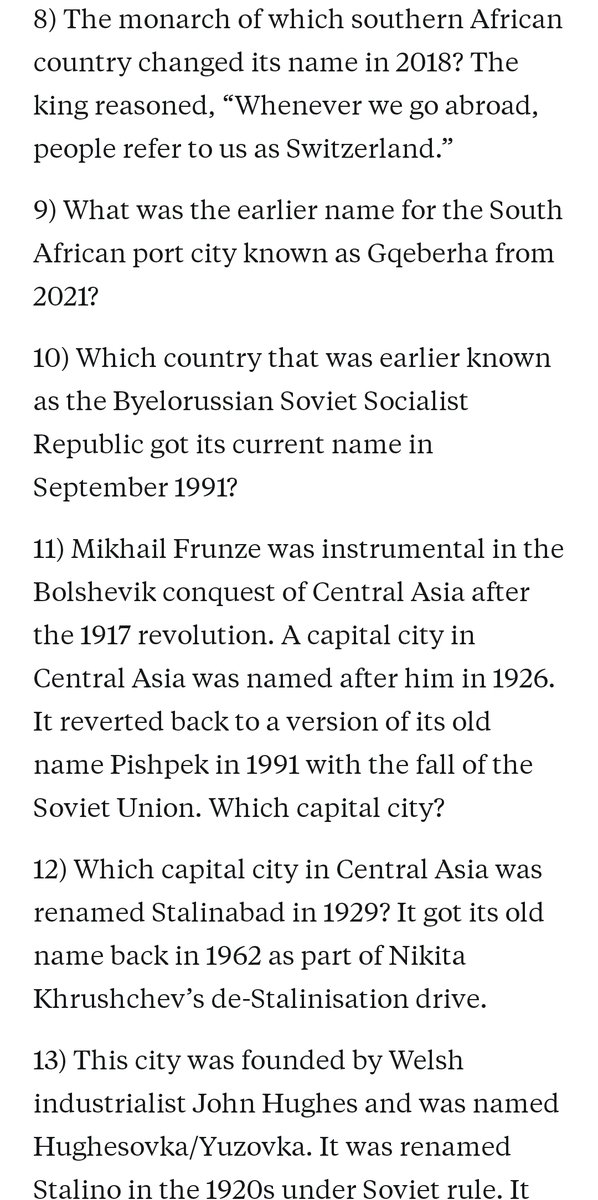 josephjohn000's tweet photo. My Geopolitico quiz on name changes to cities, states and countries across the world, inspired by Kerala’s shift to Keralam. https://t.co/jqYZGGtswg https://t.co/KOpDFEodAL