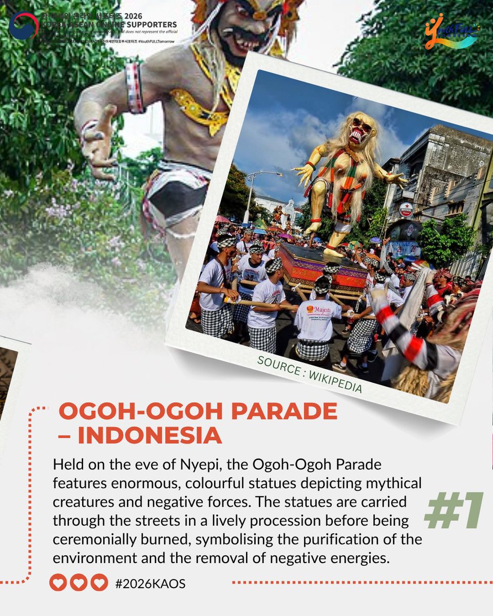 sanniebestboy99's tweet photo. Here are "3 Unusual Festivals You Can Find in ASEAN" that might surprise you! 🐒🎭🌴
Which one would you want to experience? 👇
@ROKASEAN1989
#2026KAOS #ASEAN #주아세안대표부서포터즈 #koreaaseanonlinesupporters #한아세안온라인서포터즈 #rokmissiontoasean #YouthFULLTomorrow https://t.co/DElm3MUJTz