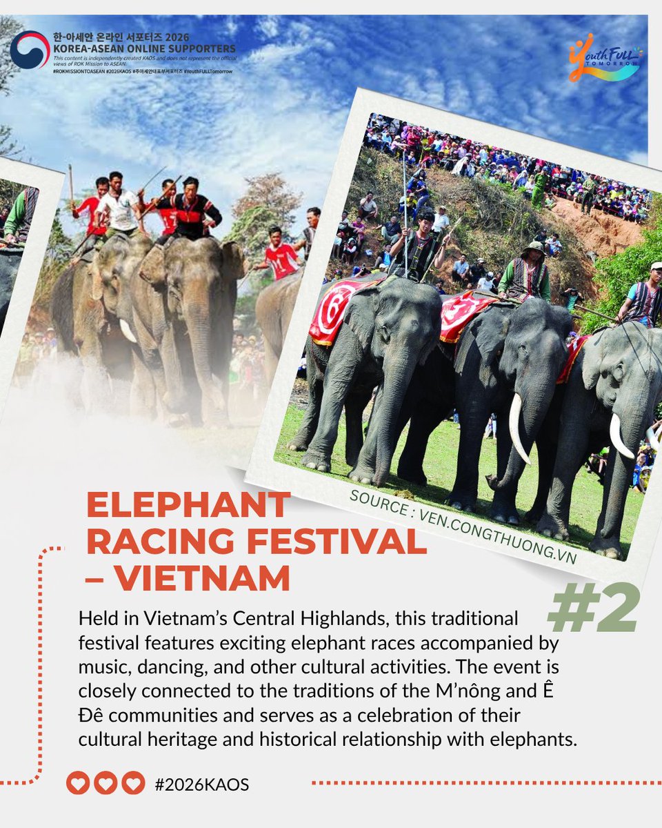 sanniebestboy99's tweet photo. Here are "3 Unusual Festivals You Can Find in ASEAN" that might surprise you! 🐒🎭🌴
Which one would you want to experience? 👇
@ROKASEAN1989
#2026KAOS #ASEAN #주아세안대표부서포터즈 #koreaaseanonlinesupporters #한아세안온라인서포터즈 #rokmissiontoasean #YouthFULLTomorrow https://t.co/DElm3MUJTz