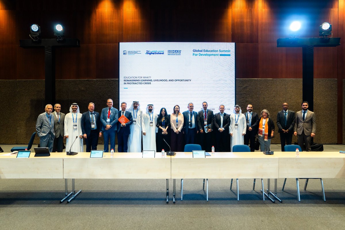 UNICEFGulf's tweet photo. A timely conversation on the future of education in crisis settings organized by @TDSforAll at #DIHAD2026.

Because education in crisis must do more than keep learning going. It must help young people build pathways to opportunity, livelihoods and a future. https://t.co/tEHuthzBLw