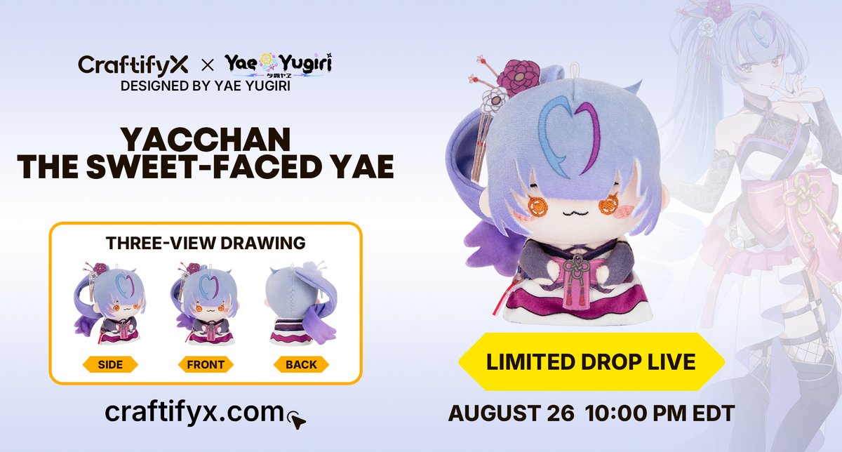 craftifyxco's tweet photo. Yacchan the Sweet-Faced is stepping out of the shadows and straight into your arms! Featuring an irresistibly soft finish and a gentle smile, she’s the sweetest ninja you’ll ever meet. 🌸🧸
Designed with @YaeYugiri
👉Bring her home today:https://t.co/oXsrXuYXVu
#CraftifyX #CraftifyXPlushie