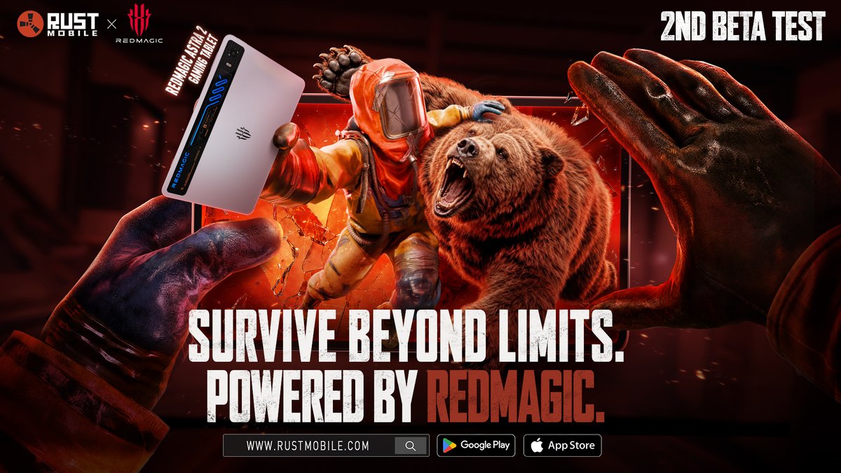 play_rustmobile's tweet photo. 🎁 Rust Mobile × REDMAGIC Gear Up Giveaway
 Survive longer. Play harder. ⚡ 
Rust Mobile 2nd Beta Test at gamescom is powered by the REDMAGIC Astra 2, featuring Snapdragon 8 Elite Gen 5, AquaCore Cooling System 2.0, and a 185Hz 2.4K OLED display. 
🏆 Win: REDMAGIC Astra 2 (Eclipse, 16GB+512GB) 
🍀 5 Lucky Winners: $9.99 Gift Card 
How to Enter 
Follow @play_rustmobile + @redmagicgaming 
Like + Quote this post and tag 2 friends 
Reply with a survival tip for newcomers OR your most unforgettable Rust Mobile moment 
⏰ Ends Aug. 30, 23:59 CEST  
Join Discord for the latest updates: 
Rust Mobile: https://t.co/m8YeyXCDoM 
RedMagicGaming: https://t.co/l7SoONkgcn 
Good luck, survivors!