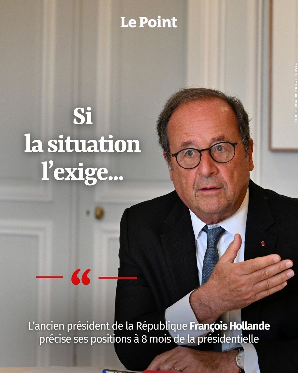 LePoint's tweet photo. Huit mois de la présidentielle, François Hollande fait un nouveau pas vers la candidature, à travers un livre-programme. Retraites, impôts, immigration… Il s’explique.

Par @H_brachet et @CPetreault ➡️ https://t.co/FLgGzCaAEp #ARelire https://t.co/prQICjK7Pd