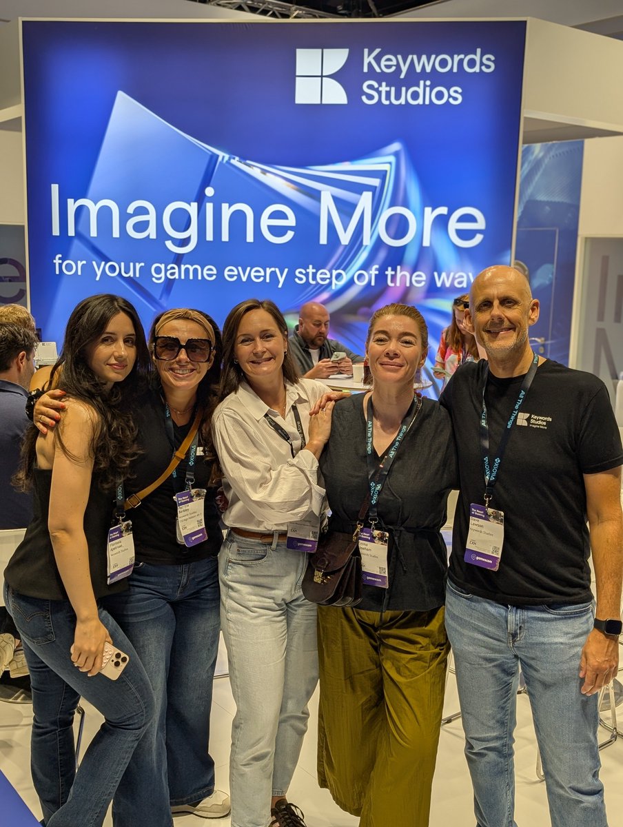 KeywordsStudios's tweet photo. Our crew is back for day 2 at @gamescom 💙🎮

Visit us at booth A050 in hall 2.2 to find out more about our end-to-end service offering for game developers and publishers.

#gamescom2026 #GameDevelopment #GameArt #GameMarketing #GameTesting #GameLocalisation #GameAudio #A11Y https://t.co/T8unl8OmKl