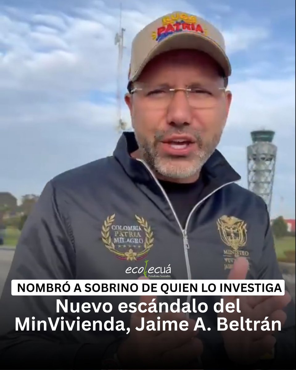 lorenzolizarazo's tweet photo. Un nuevo escándalo enfrenta el ministro de Vivienda, Jaime Andrés Beltrán (@soyjaimeandres), que desdice de la supuesta lucha contra la corrupción del gobierno de Abelardo De La Espriella.

Según reveló el medio digital @metropolitano_X, el funcionario nombró como su asesor en el Ministerio a Wilson González Vargas, sobrino de la contralora municipal de Bucaramanga, Yazmín González Vega.

La titular de ese ente de control es quien tiene a su cargo la investigación por el presunto robo de postes y luminarias de la Oficina de Alumbrado Público ocurrido en la Alcaldía de Jaime Andrés Beltrán.

El beneficiario de la chatarrización de ese inventario fue Óscar Ramírez Luquerna, cuñado de Beltrán y hermano de su esposa Paula Ramírez Luquerna.

Justamente la Contraloría Municipal calculó el daño fiscal  en 46.626 millones de pesos antes de la elección de Yazmín González Vega.

Este es el segundo escándalo que enfrenta el Ministro de Vivienda, Ciudad y Territorio en menos de veinte días en el cargo: en el segundo puente festivo de agosto fue sorprendido disfrutando de las playas de Santa Marta en plena tragedia por el terremoto del occidente del país.

El sismo ha dejado, a la fecha, 331 personas sin vida, 4.449 her¡das, 219 desaparec¡das, 364 rescatadas y 406.113 personas afectadas en 496 municipios de 6 departamentos. 

En su momento, Beltrán justificó su días ocio -a menos de 10 días   de asumir como ministro-, a un reencuentro con su esposa y sus hijos que, según él mismo dijo, viven en Bucaramanga. "Fui a visitarlos en medio del tiempo que están de vacaciones (…)".

Sin embargo, el medio digital Desigual y la periodista Diana Saray Giraldo lo desmintieron al asegurar que el funcionario realmente asistió a una fiesta de matrimonio de un allegado de él: Feisar Arnulfo Sanabria.

De él, Diana Saray Giraldo dijo que "fue clave en su Alcaldía (la de Beltrán) y sobre quien pesan muy serios cuestionamientos, como administrar una oficina paralela en la Alcaldía donde se recibía a los contratistas".

Y le formuló una pregunta que nunca respondió el Ministro de Vivienda: "Si es cierto que estaba con su familia, ¿por qué no están sus hijas con usted?".

📸 Captura de video publicado en X
