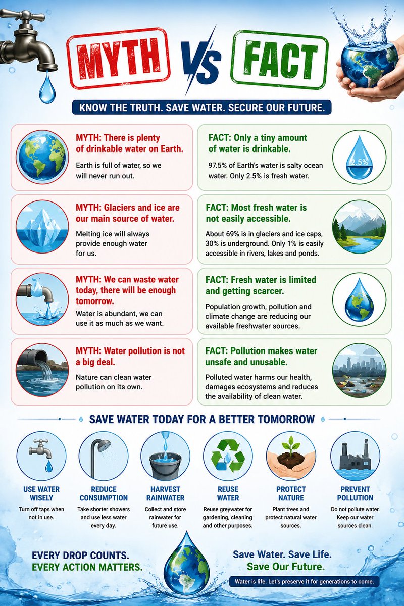 CwmaDelhi's tweet photo. Only a tiny fraction of Earthβs water is readily available for our use every drop matters.
Save water today through mindful use, rainwater harvesting and reuse to secure a water-safe future.
#SaveWater #EveryDropCounts
@DoWRRDGR_MoJS @cwprspune @csmrsdelhi @NWDA_MOWR @NeriwalmT https://t.co/YTkM6uZJt5