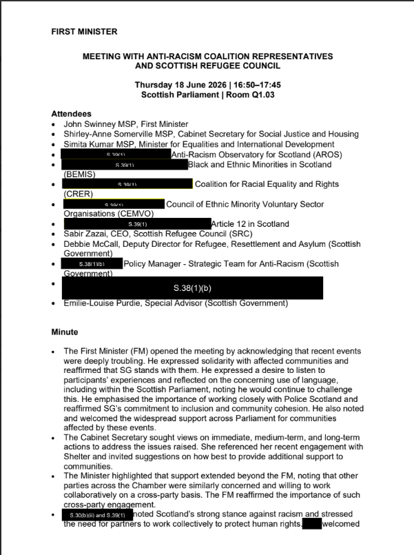 MyDugAlbie's tweet photo. 18th June. Swindler sits down with the Scottish Refugee Council and the anti-racism lot.

Plenty of support and concern for their preferred group but just the usual descriptions of you. https://t.co/nQCc7ocugY
