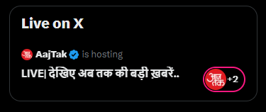 irrrfy's tweet photo. aaj tak has 24 million followers but not even their staff is watching live 🤔 https://t.co/LGvZhA0DBs