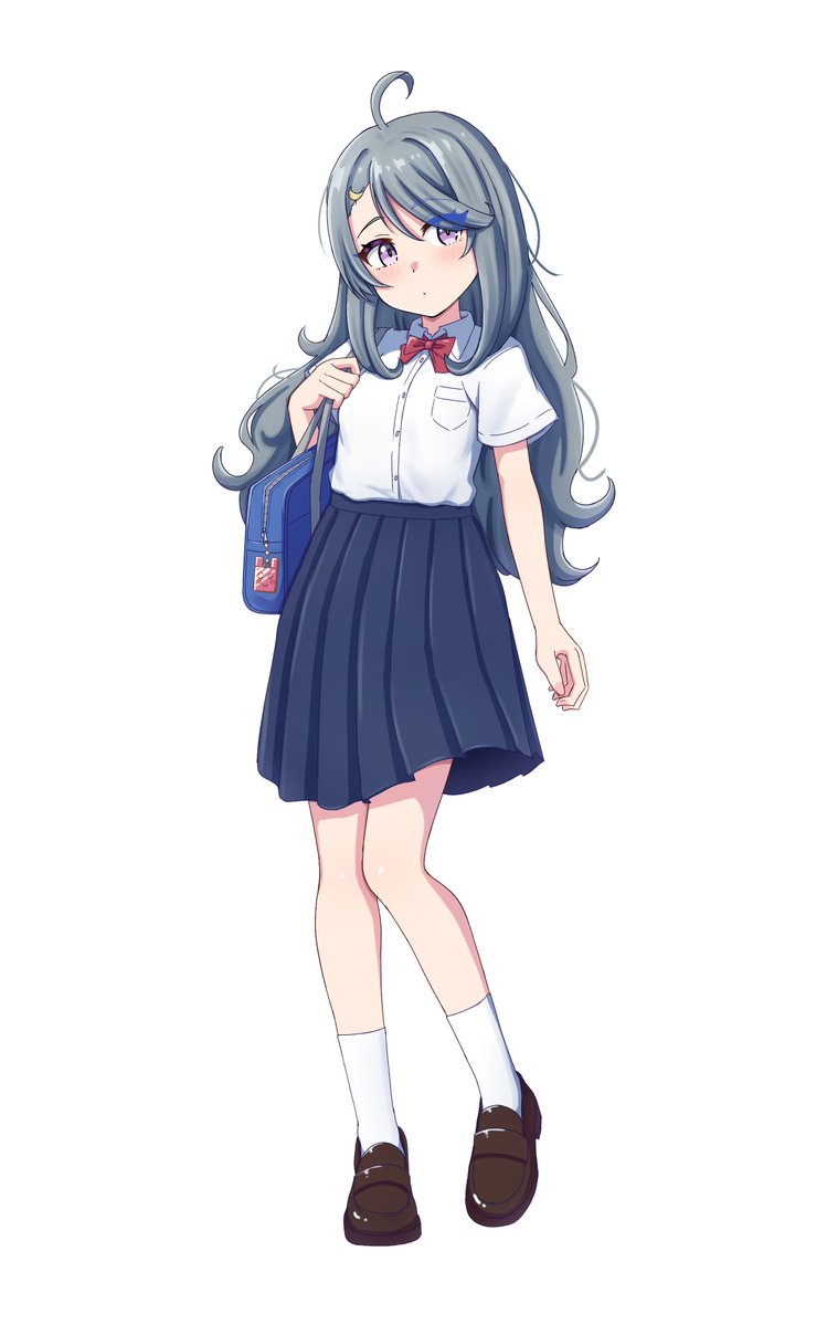 corotonton5150's tweet photo. わたしのオリキャラシリーズ（一次創作）に、新しいメインキャラを追加しました！
名前は「秋森ユメ（Yume Akimori）」です🌙

【おもな設定】
●名前:秋森ユメ（Yume Akimori）
●夏川ルミたちの同級生
●性格：いつもぼーっとしている不思議っ子。ほわ〜っとしているが、じつは物知りな一面も。私生活は破綻気味…
●ボディ：身長は低め。銀髪のロングカールヘア＋月のヘアピンを着用
●好きな音楽：アコースティック系、チル、自然環境音、ARISU など

春野モモカ、夏川ルミ、秋森ユメ、冬海レイナの4人がメインメンバーです✌️
今後ともユメちゃんをよろしくお願いします～🙇