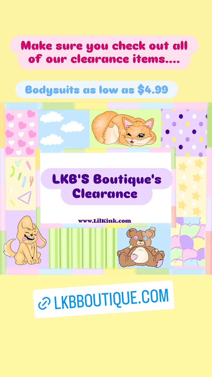 Lilkinkboutique's tweet photo. Huge selection of Clearance   available on LKB Boutique's website https://t.co/DBFQTOgPDj #ageplay #ageplaycommunity #abdlcommunity #abdlbabyboy #abdl #littlecommunity #abdlclothing #adultbabyclothing #adultbabygirl #abdlgirls #diaperlover #abdlbabygirl #lilkinkboutique https://t.co/7J7ya7vZ6k