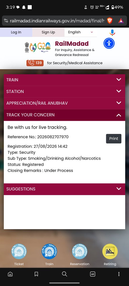 Raj71296's tweet photo. I raised a complaint at 2:42 PM, but no one has contacted or assisted me yet. No staff has come to the coach. Please take immediate action.

Ref: 2026082707970
@RailMinIndia @RailwaySeva https://t.co/UJ3YbheYTH