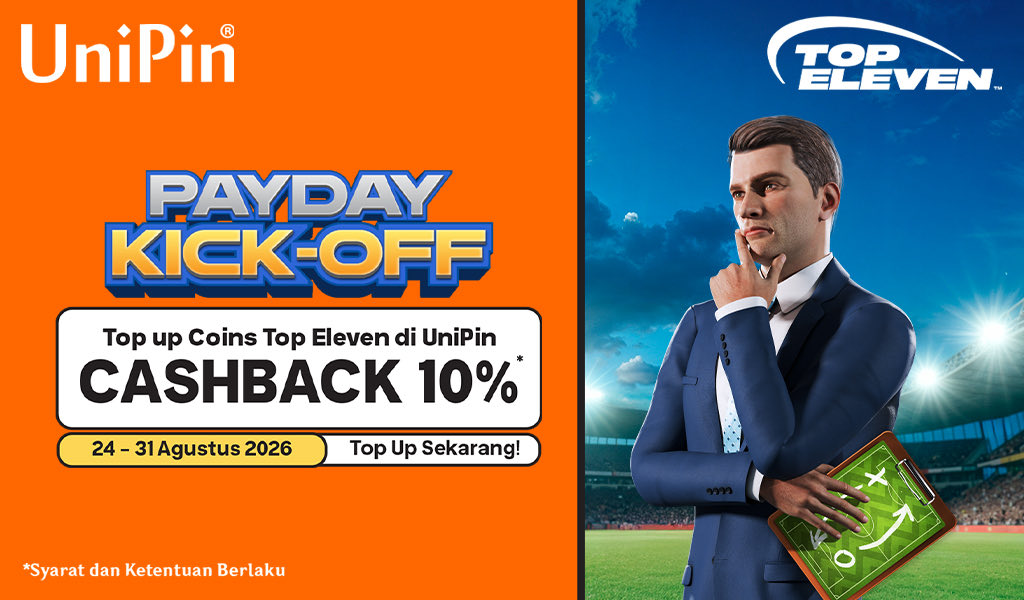 UniPinIndonesia's tweet photo. PRIITT, PELUIT KICK-OFF PROMO PAYDAY UDAH BUNYI! ⚽️
Rakit skuad impian sekarang makin HEMAT bareng UniPin! Top up Coins Top Eleven di UniPin sampai 31 Agustus, lo bisa nikmatin CASHBACK 10%!😱
Buktiin taktik lo & top up di UniPin SEKARANG!
#UniPin #TopEleven #diskontopup https://t.co/P5WMwY0CD8