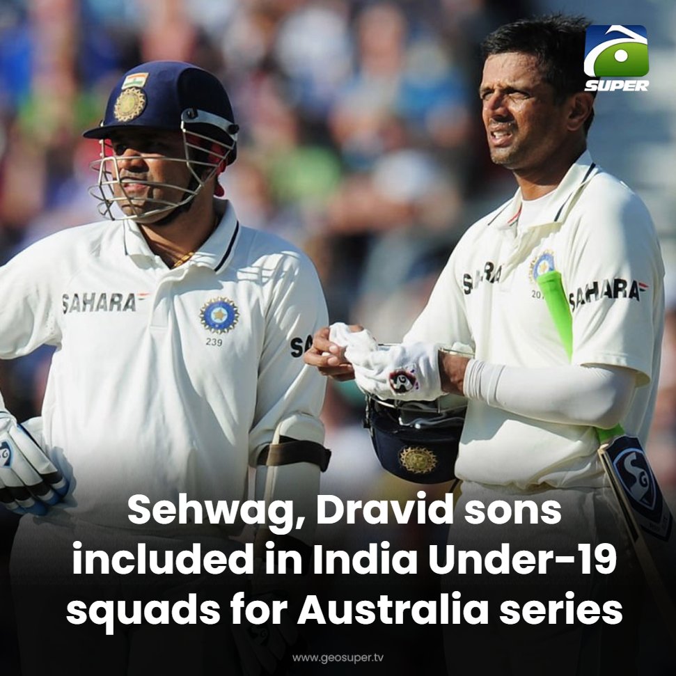 geosupertv's tweet photo. Sehwag, Dravid Jrs make headlines! 🙌🏏

Read More: https://t.co/Gsvyxz9Oku

#INdiaU19cricket #BCCI #AUSvIND https://t.co/fdp4vCdTOk
