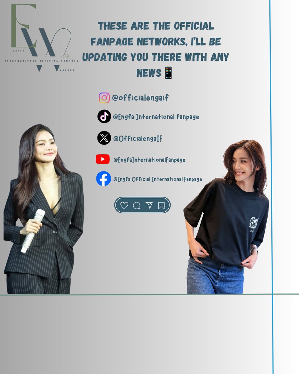 OfficialEngfaIF's tweet photo. Good morning, or good night in my country, dear interfans! I’m sharing the official social media accounts I’ll be managing. On YouTube, I’ll share live translations of our beloved p’Fah, plus some surprises. Take care, and thank you for your support❤️
#อิงฟ้ามหาชน
#engfawaraha https://t.co/nOfVORUA89