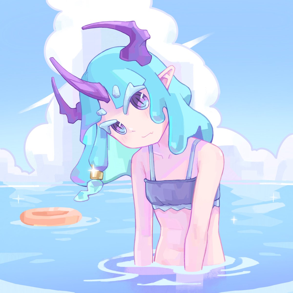 WEK_09's tweet photo. 也许是泳裤被冲走了...
#OC #illustration https://t.co/lbuNZPfDlz
