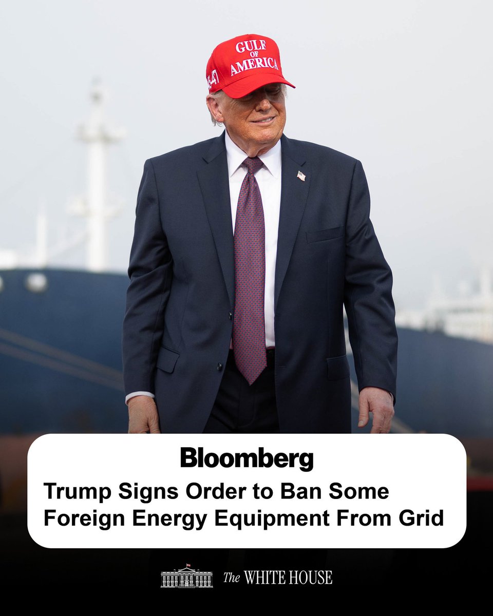 AlexWestwpck's tweet photo. AMERICAN ENERGY. ⚡️

President Trump is ensuring that critical energy systems are all American, removing foreign infrastructure to protect our national security. https://t.co/VCVfr2DvQF