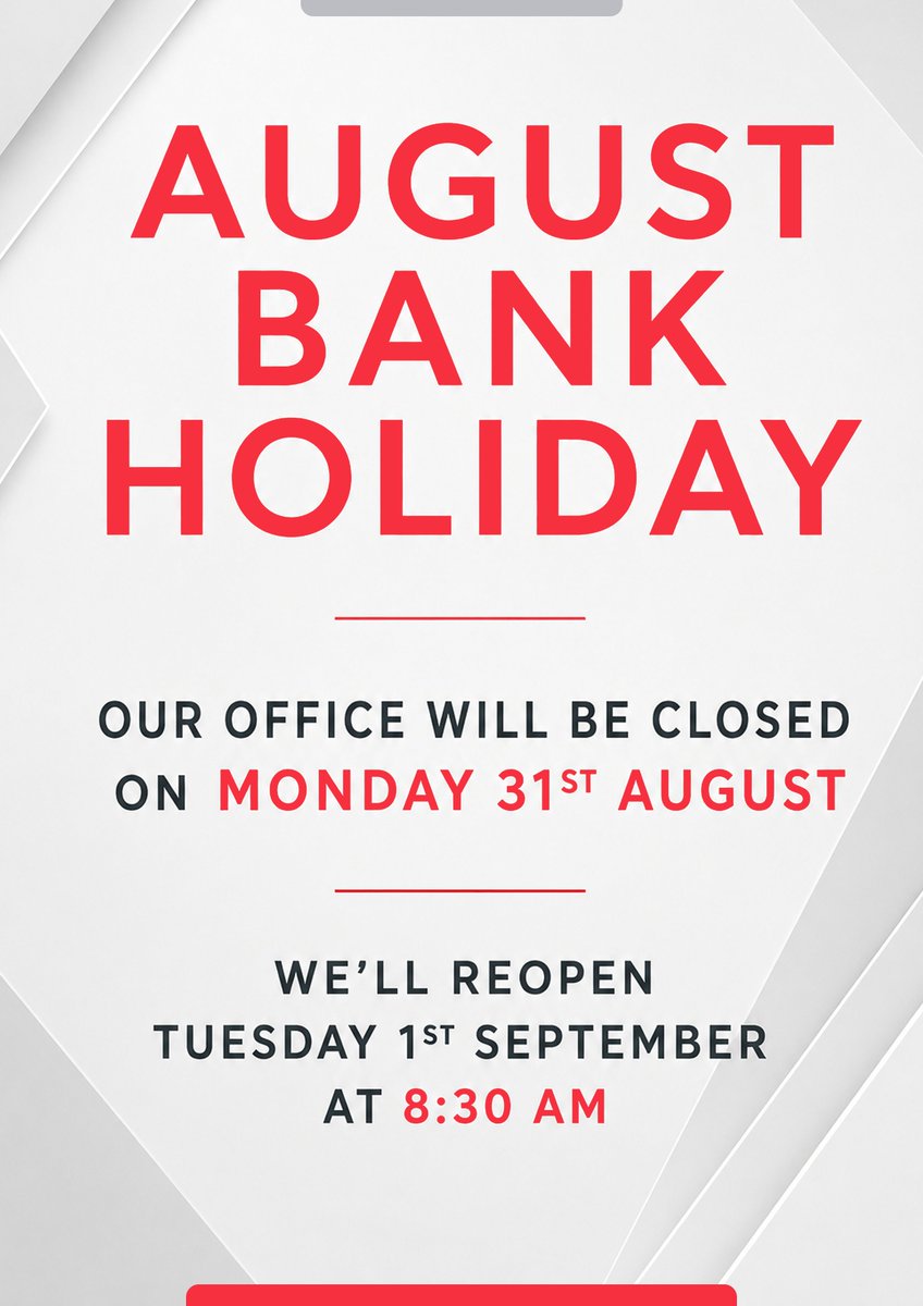 Keyprint_'s tweet photo. Please note that we are closed this Bank Holiday Monday and will reopen on Tuesday, 1st September at 8:30 am.  

We hope everyone has an amazing long weekend! https://t.co/bSVcee4JaM
