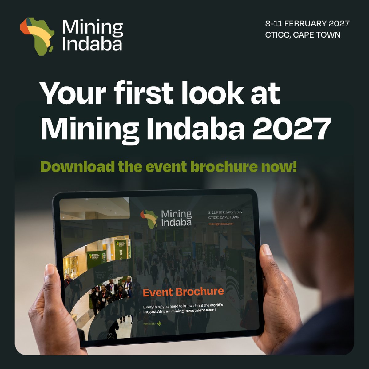 MiningIndaba's tweet photo. Your guide to #MI27 has arrived ๐
Download the brochure to discover:
๐น Whatโs new for 2027
๐น Whoโs confirmed to attend
๐น What to expect across four days in Cape Town
๐น How to make the most of your experience
๐ Download the Event Brochure: https://t.co/RuI2vywi2h https://t.co/4xfTVqqmsD
