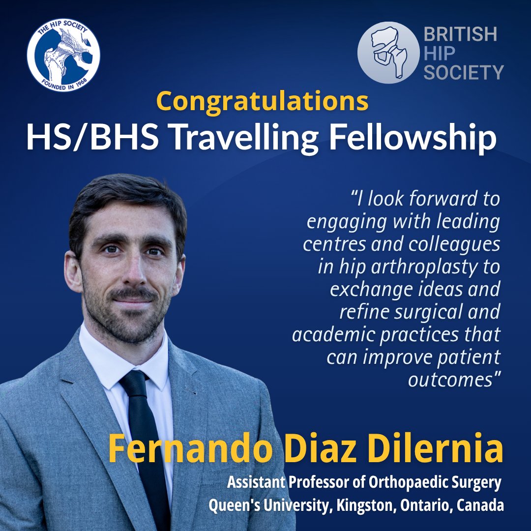 HipSocKneeSoc's tweet photo. Across the pond they go! ✈️🇨🇦 🇺🇸 🇬🇧 Wishing the HS/BHS Traveling Fellowship participants safe travels and an inspiring UK experience. Here’s to new ideas, connections, and advancing hip surgery—together! https://t.co/vOYsxNeWnT