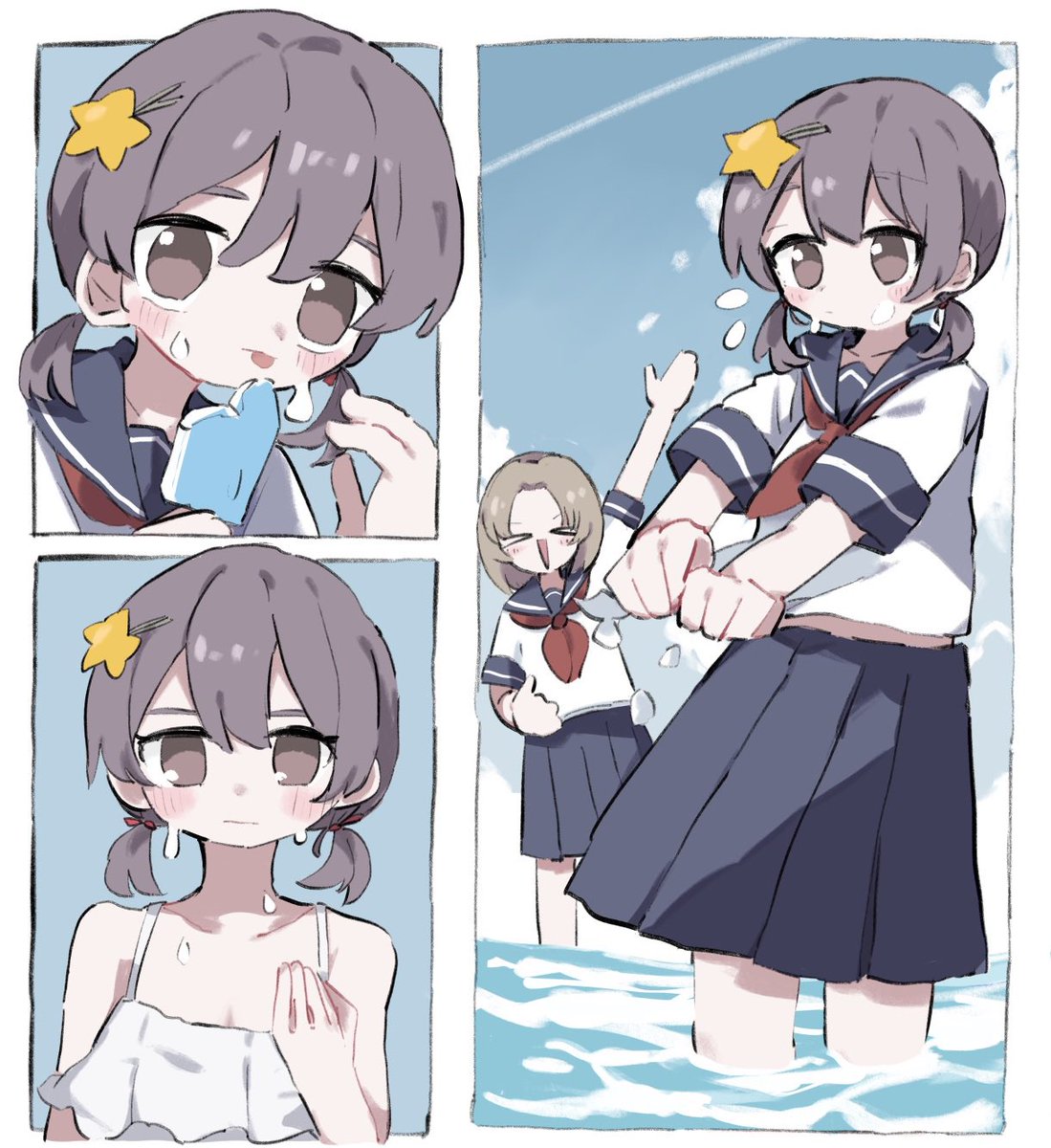 aza_na's tweet photo. 夏と海と星をつけた子 https://t.co/jmfY6Y8aav