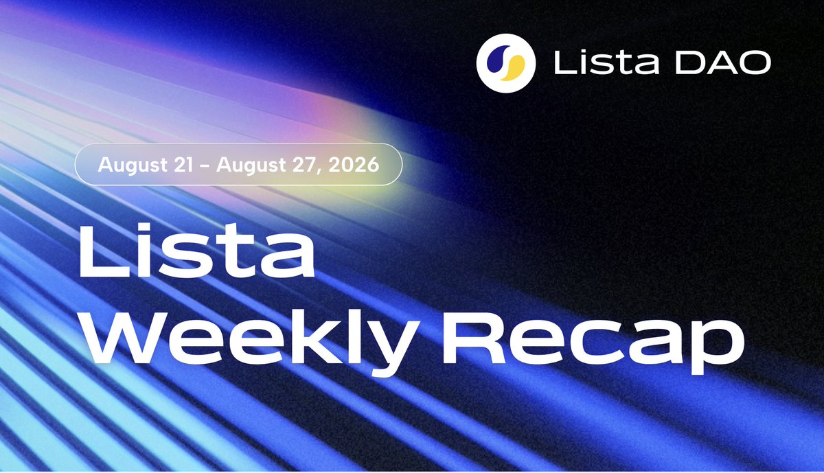 lista_dao's tweet photo. #ListaWeeklyRecap Aug 27, 2026

🏛️ Protocol & Governance
- Total Weekly $LISTA Buyback: 283,067.15 $LISTA
- Lista's Ethereum DEX Pools Milestone: 40M Daily Trading Volume
- AMA: @APRO_Oracle Space With @BNBCHAIN & @VenusProtocol

🏦 Lista Lending
- GameStop ($GEMB) Added As bStocks Collateral
- New Borrowing Page: Browse All Usable Collateral (bStocks, Gold, Crypto, Smart Lending) In One View, Filter By Market, Rate, Loan Asset And Term

🌐 Ecosystem
- Lista SmartSwap Featured In @BNBCHAIN's Market-Making Landscape
- The First Project To Join The @BNBChain Bug Bounty Ecosystem Program
- Borrow USD1 On Lista And Join @binance USD1 Holdings
- Ongoing slisXUAE Gold Campaign
- 236.5K $LISTA Weekly Emissions (Aug 24-30)
