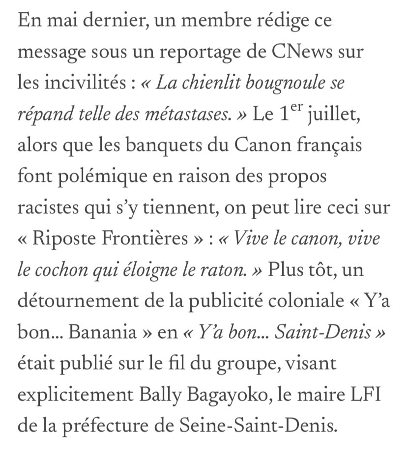 BMoon_bee's tweet photo. ⚠️Quelques extraits de l’enfer raciste qui sévit sur FB autour d’Erik Tegnér, de Frontières et de militants d’extrême droite de Marine Le Pen qui appellent en meute au meurtre de noirs et musulmans et au harcèlement raciste de personnalités publiques et politiques, notamment LFI! https://t.co/qoVsev7MaZ