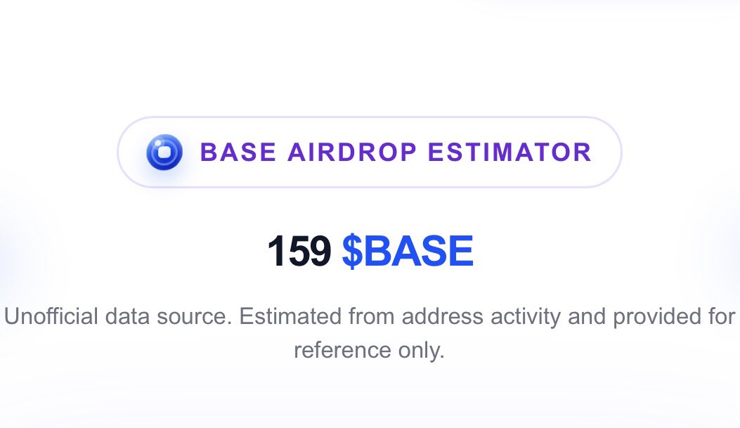 prayutnahee55's tweet photo. สงสัยจะเม็ดล่ะ $100 ล่ะ  ซู๊ดดดด ถถถ

- อุปทานรวม 10B 
- สัดส่วน airdrop 20%
- Eiligible 200K user

นี่เป็นเพียงการประมาณการอย่างไม่เป็นทางการเท่านั้น เว็ปนี้แค่ทำให้ลองเช็คกันเล่นๆนะครับ ยังไม่มีอะไรได้รับการยืนยันจากทีม @Base แต่อย่างใด

ไ��เช็ค $BASE กันครับว่าได้เท่าไหร่?
เว็ปทางไปเช็คอยู่ในคอมเม้น กรอกแค่ Wallet ไม่ต้องเชื่อมนะครับ