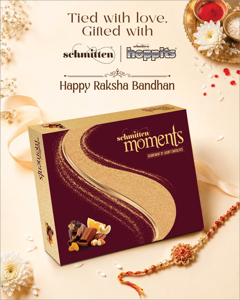 Schmitten_Choco's tweet photo. A bond this special deserves something sweet.
Celebrating the love, laughter, and little moments that make Raksha Bandhan truly unforgettable.
Happy Rakshabandhan!
#HappyRakshaBandhan #Schmitten #SchmittenChocolates #Hoppits #HoppitsChocolates https://t.co/dq00BPgchu