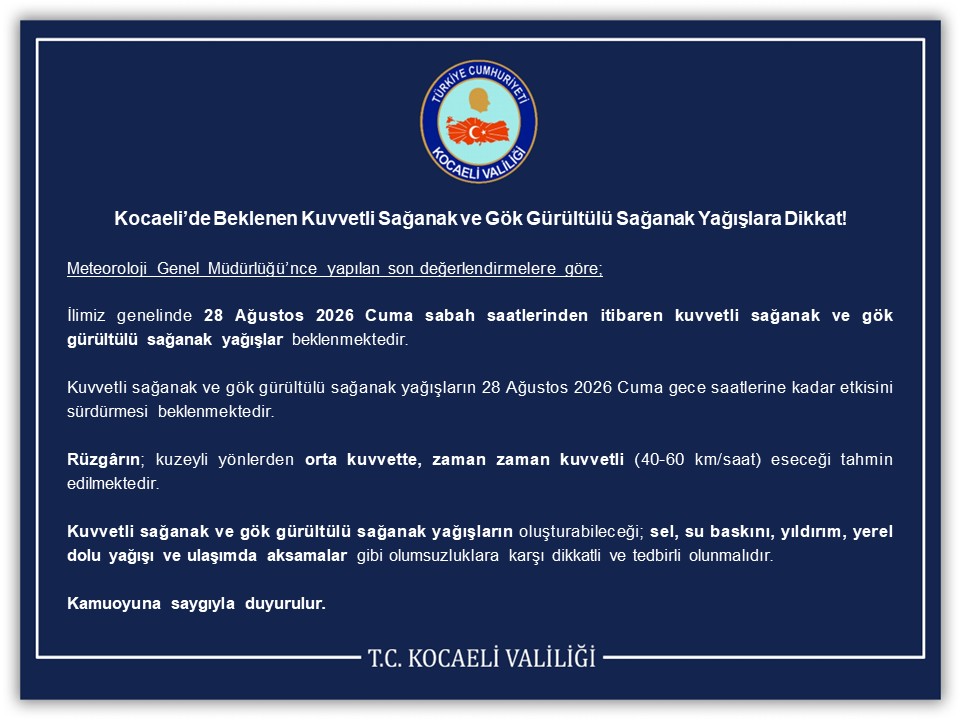 kocaelivaliligi's tweet photo. Kocaeli’de Beklenen Kuvvetli Sağanak ve Gök Gürültülü Sağanak Yağışlara Dikkat!
@afadkocaeli 
⬇️
https://t.co/AtX6OEe97w https://t.co/ZAVMkW9z5c