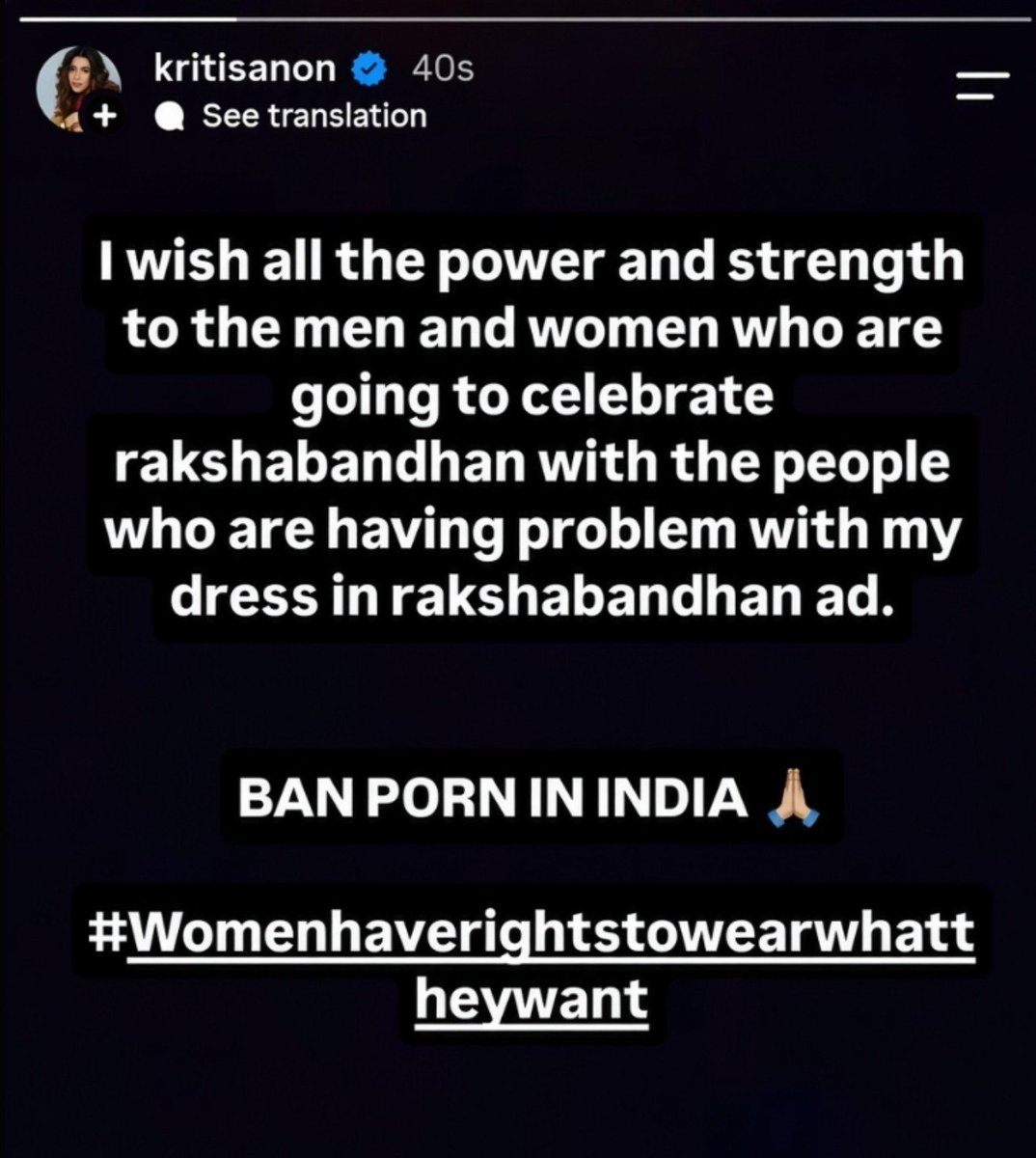 mythicbxrn's tweet photo. Kriti Sanson brutally cooked sanghi andhbhakts and kangana ranaut 😭🙏🏼 https://t.co/i4FOLHh37n