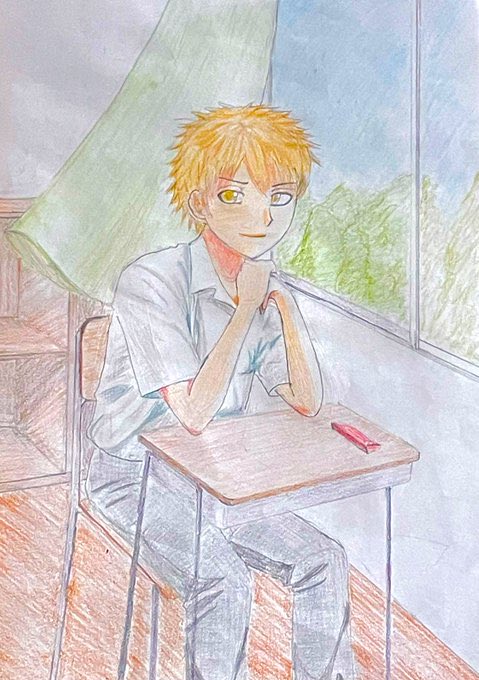 NHaruki1129's tweet photo. 「放課後」

#色鉛筆イラスト　#アナログイラスト https://t.co/hF82yQhr61