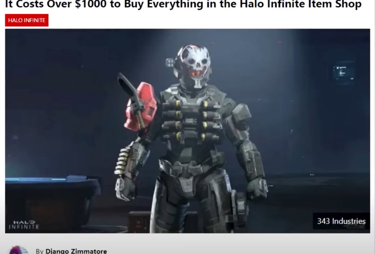 WiggerMaggot's tweet photo. I still remember people defending Halo Infinite for making you pay for cosmetics that you used to unlock by just playing the game, and their only justification was “erm, the multiplayer is free, so they have to”

Halo fans were truly next-level goyim when that game released https://t.co/Jr7NSkRTe2