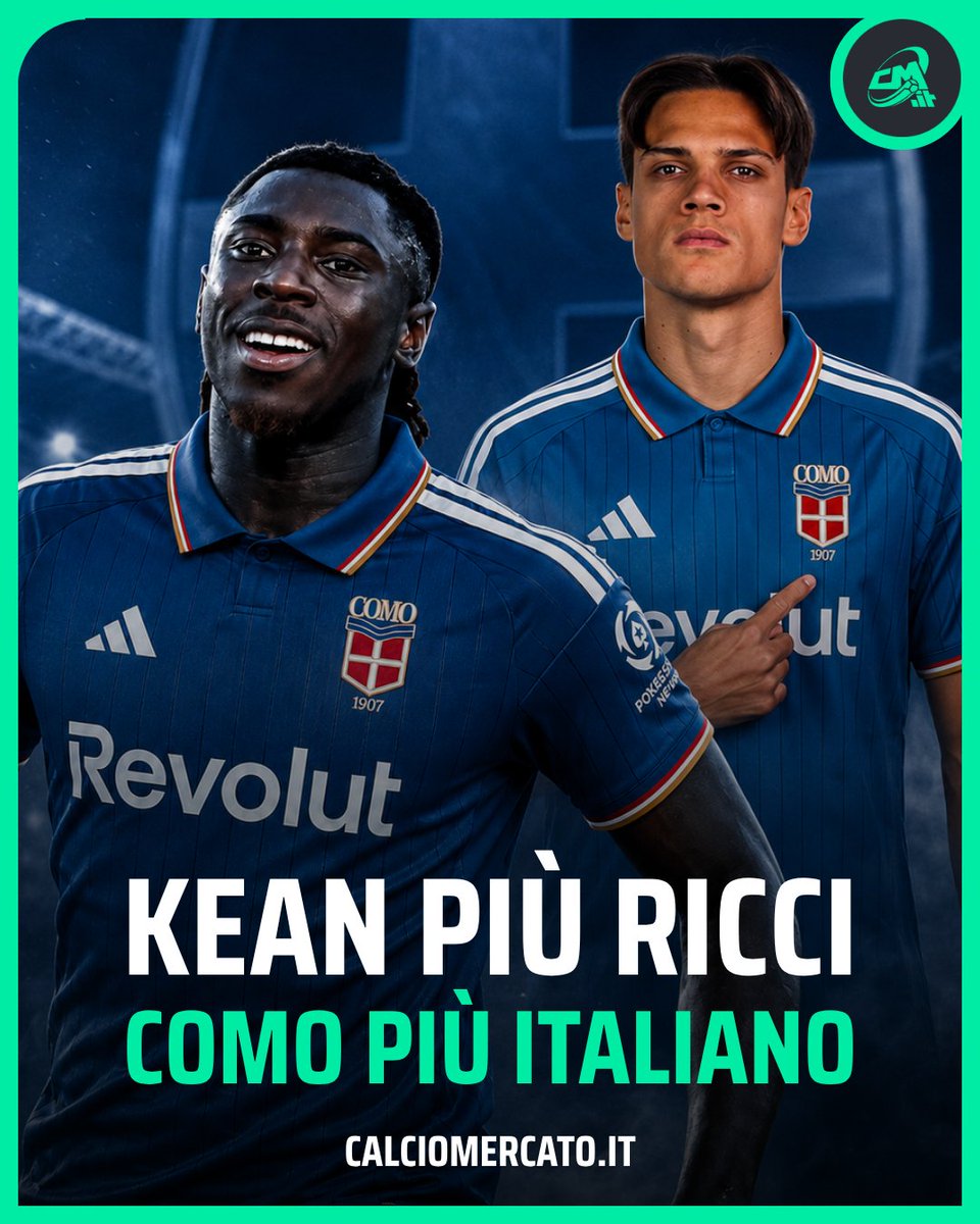 calciomercatoit's tweet photo. 🚨 COMO SCATENATO: DOPPIO COLPO ITALIANO IN ARRIVO! 🇮🇹🔥

Il Como è pronto a piazzare due operazioni pesantissime sul mercato.

🔵 SAMUELE RICCI è a un passo: accordo con il Milan sulla base di un prestito oneroso da 1,5 milioni, diritto di riscatto fissato a 22 milioni più bonus.

⚡ E attenzione a MOISE KEAN: anche l'operazione con la Fiorentina sarebbe ormai in chiusura.

Fabregas pronto quindi ad accogliere due Nazionali italiani per alzare ulteriormente il livello della rosa e risolvere il problema liste Champions.

Il Como continua a fare sul serio. 👀🔥
