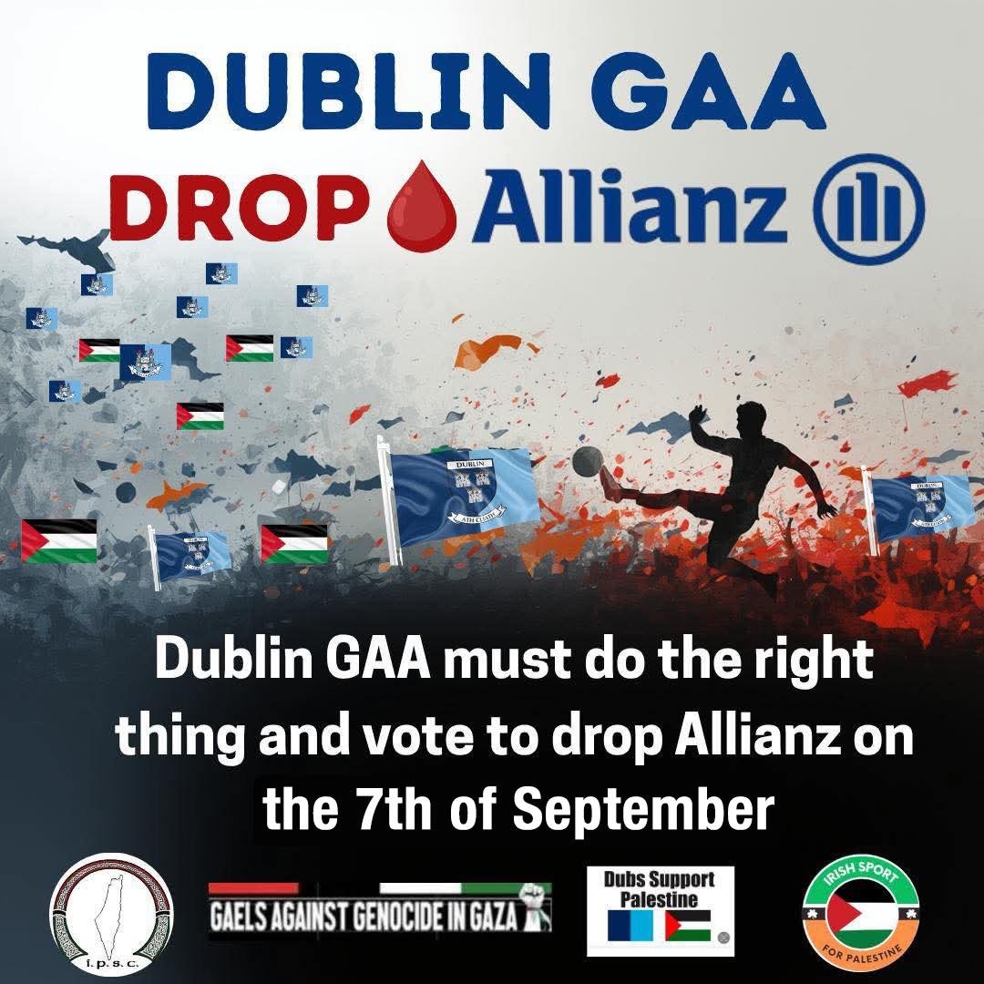 ipsc48's tweet photo. Drop Allianz - Contact Friends, family colleagues in Dublin GAA to support the crucial motion being brought before the Dublin County Committee on September 7th by St. Joseph's O'Connell Boys GAA Club (Naomh Seosamh/Buachaillí Uí Chonaill CLG) #DropAllianz https://t.co/ajymHTd16b