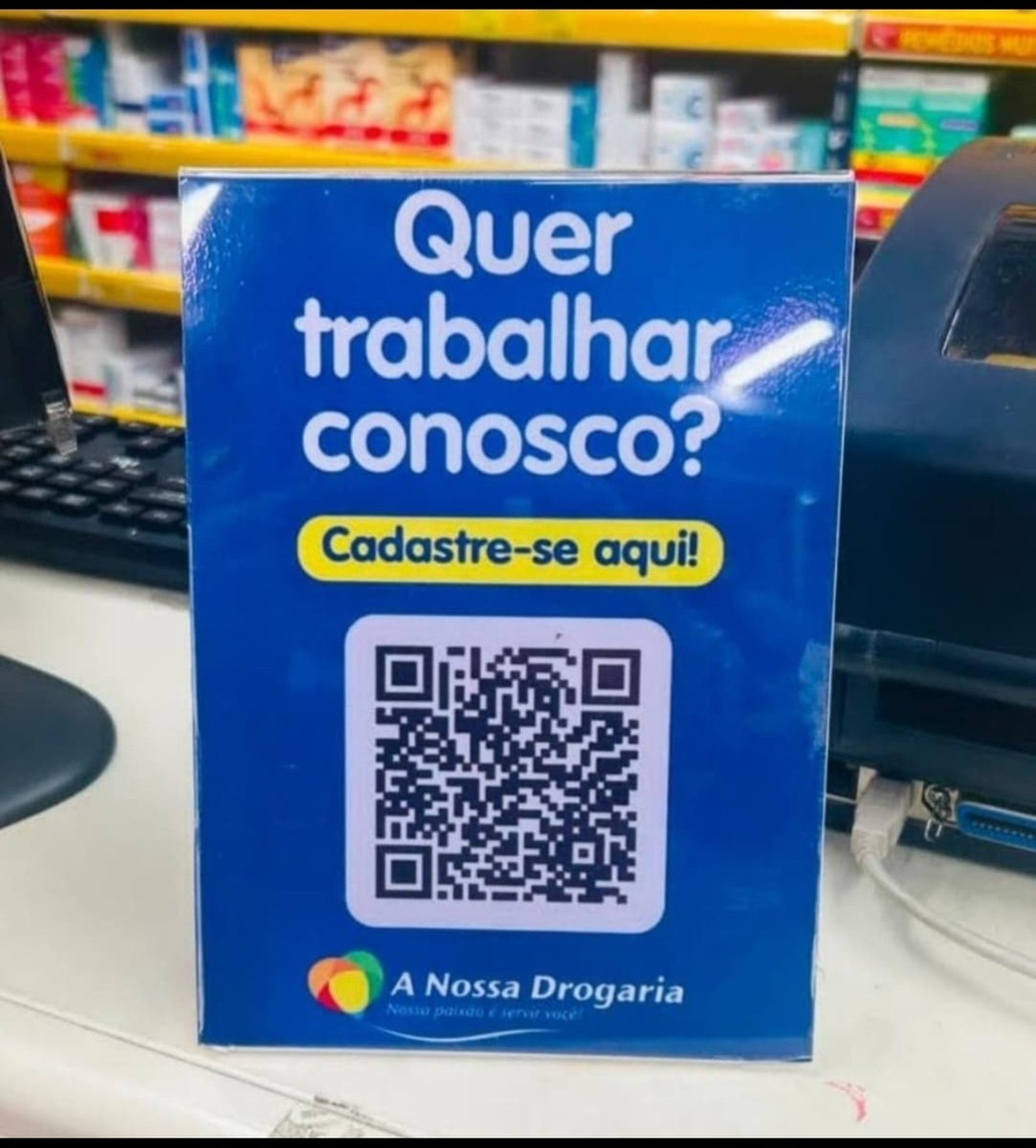 Goyrtrem's tweet photo. Bom diaa!!

 quem tiver precisando de emprego só jogar o currículo no (QR code)

A nossa drogaria - parque shopping sulacap 
(Atendente de loja) https://t.co/6H1nIv9oNP
