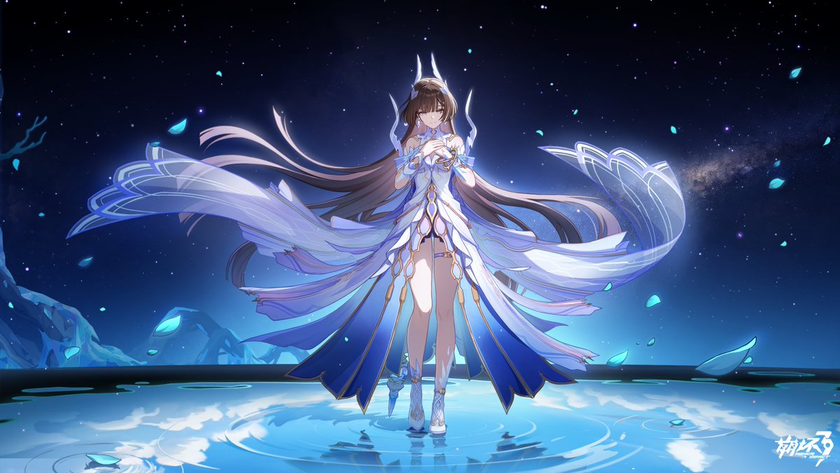 Nerox893's tweet photo. I said it once, and I say it again: when it comes to character development/evolution, Honkai is in a league of its own!

Who still remembers Entropy hiding from the shadows the first time she landed in Langqiu? She was so scared back then. Now she is a literal goddess! https://t.co/VzVPMCs0hv