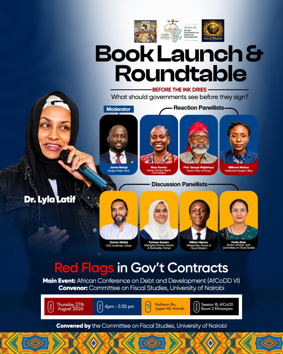 thekhrc's tweet photo. There are always red flags in the contracts that African regimes enter into, yet they sign them anyway. Questions abound about why they ignore them.
Today, at 4 pm, we shall discuss what needs to be done to make the regimes more accountable to us, as part of the ongoing African Conference on Debt and Development.
#AfCoDDVI