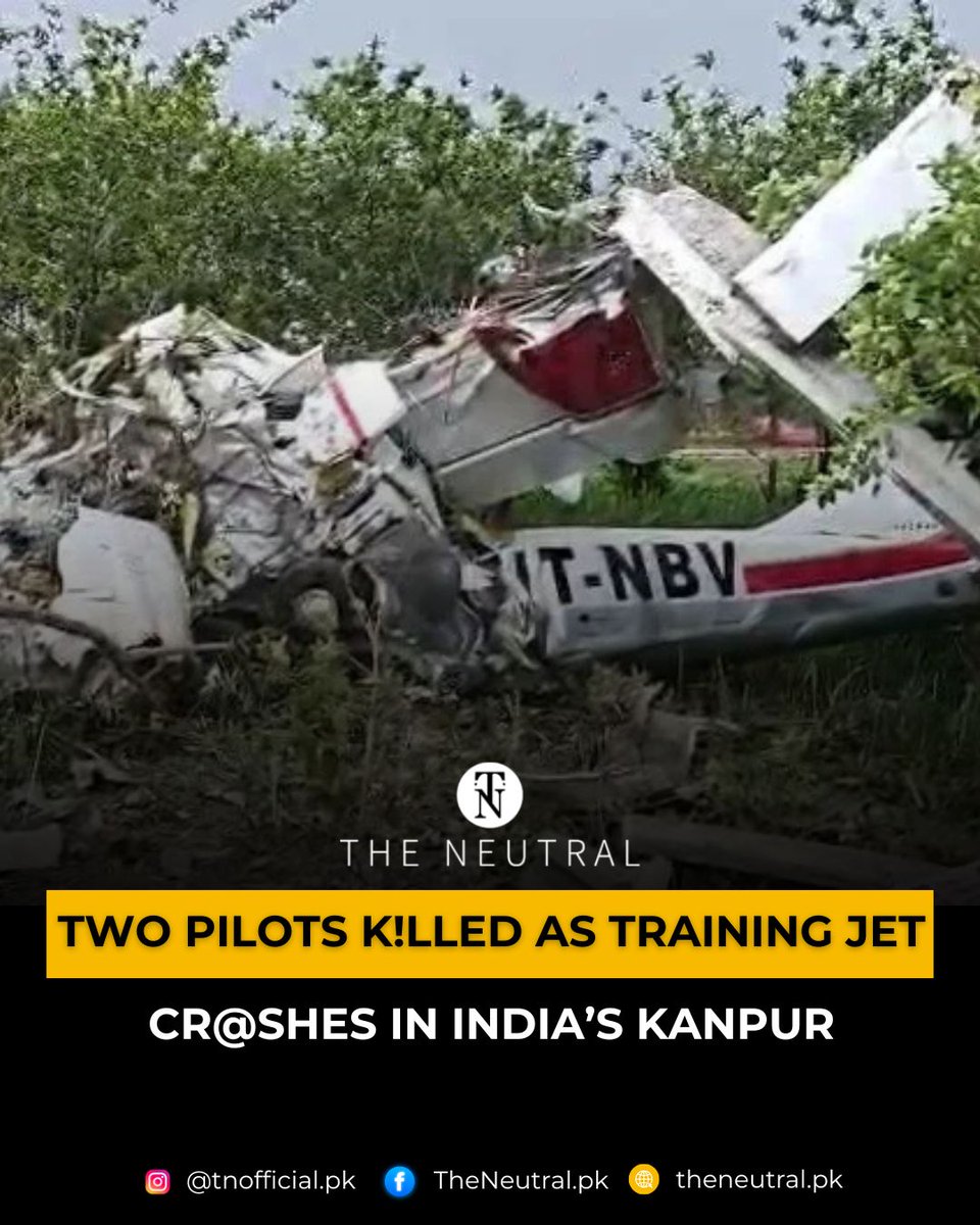 TNeutralpk68070's tweet photo. Two pilots were killed after a twin-engine Tecnam training aircraft crashed into a field in Kanpur, India, during a routine flight.
https://t.co/R0fGpAnX9k
#theneutral #Kanpur #India #PlaneCrash #AviationNews #TrainingAircraft #PilotTraining https://t.co/2CClaBjvDn