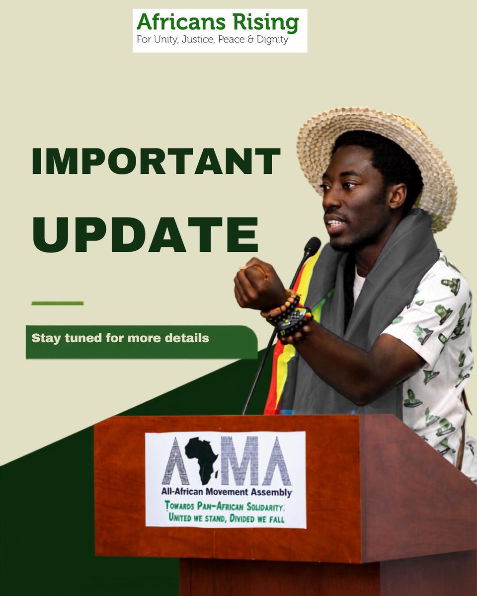 AfricansRising's tweet photo. IMPORTANT AAMA UPDATE

Fully sponsored slots for the All-African Movements Assembly (AAMA) 2026 are very limited.

The full sponsorship option will be removed from the registration form at the end of this week.

If you want to be considered for full sponsorship, apply now so your application can be assessed and you have time to make alternative arrangements if needed.
Apply: https://t.co/6pvYBLycQC
#AAMA2026 #PanAfricanSolidarity #AfricansRising